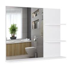 Vous pourrez donc créer facilement une décoration harmonieuse et une ambiance cocooning dans votre salle de bains. Miroir De Salle De Bain Avec Etageres 2 Etageres Laterales Grande Etagere Inferieure Kit Installation Fourni Mdf Blanc Colonne Et Meuble De Rangement Salle De Bain Et Wc Meuble Gifi