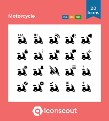 Motorcycle Icon Pack 20 Glyph Icons Motorcycle Icon Icon Pack Glyph Icon