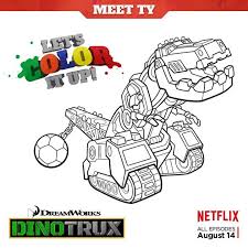 Color It Up Download Print And Color Ty From Dreamworks Dinotrux Http Bit Ly Colordinotrux Dinosaur Party Art For Kids It S Your Birthday