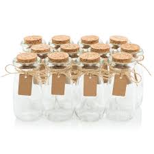 Large glass apothecary jars cheap bulk. Glass Favor Jars With Cork Lids Mason Jar Wedding Favors Apothecary Jars Milk Bottles With Personalized Label Tags And String 3 4oz 12pc Bulk Set Ideal For Spices Candy And