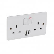Check spelling or type a new query. Socket Outlet With Usb Charger Synergy Single Pole Switched 2 Gang White 7 300 79 Legrand