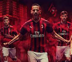 The new home jersey of a.c. Ac Milan 2018 19 Dream League Soccer Kits Logo