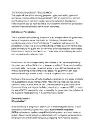 Privatisation in malaysia is used as an example to illustrate why institutional processes must be put into place in order to achieve the full benefit of economic policies. Doc The Pros Ad Cons Of Privatization Israr Raja Academia Edu