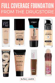 This article lists some of the best full coverage drugstore foundations, tried and tested, so that you know what to expect and how it performs. 8 Full Coverage Drugstore Foundations Kelsey Smith