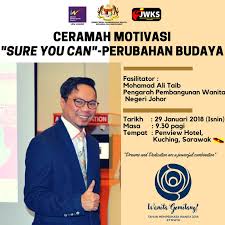 Sekiranya anda layak dan berjaya dalam temuduga, anda akan ditempatkan di pejabat pembangunan wanita negeri johor mengikut tempoh kontrak yang telah ditetapkan. Jpw Johor On Twitter Ceramah Motivasi Sure You Can Perubahan Budaya Anjuran Jabatan Wanita Dan Keluarga Sarawak Akan Berlangsung Esok Di Penview Hotel Kuching Pada Pukul 9 30 Pagi Oleh Fasilitator Mohamad
