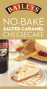 This No Bake Salted Caramel Topped Baileys Cheesecake Is A Perfect Recipe For Hosting Friends A Baileys Cheesecake Baileys Irish Cream Recipes Cream Recipes