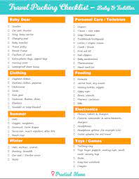 Packing List For Traveling With Babies And Toddlers
