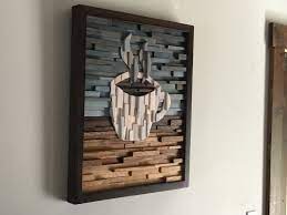 Consider metallic wall art to contrast wood decor and soft fabrics, as well as holiday decorations such as metallic. Wood Wall Art Coffee Wall Decor Cafe Art Kitchen Decor Home Etsy