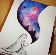 Rapunzel Watercolor Painting Art Galaxy Painting Art Drawings
