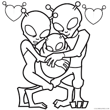 Cosmic cats assorted animals cool coloring pages coloring pages. Family Of Alien Coloring Pages Coloring4free Coloring4free Com