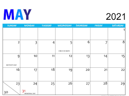Monthly calendar and yearly calendar are ready for download. Printable May 2021 Calendar With Holidays Usa Uk Canada Australia India