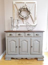 Farmhouse Buffet Painted In Annie Sloan French Linen Chalk Paint Distressed A Distressed Furniture Painting French Painted Furniture Vintage Painted Furniture