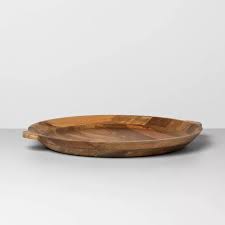 Oversized Carved Wood Tray Hearth Hand With Magnolia In 2020 Wood Tray Hearth Whittling Wood