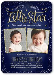 Choose the size of the card, the. Twinkle Celebration Boy First Birthday Invitation Shutterfly
