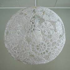 Dantelden Avize Yapimi Ve Dantelli Avize Modelleri Abajur Dantel Balon Avize