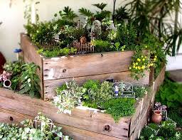 Stack Wooden Crates To Create A Sweet Garden Planter Fairy Garden Accessories Optional Miniature Garden Garden Inspiration Small Space Gardening
