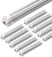 Barrina Led Shop Light 4ft 40w 5000lm 5000k Daylight White V Shape Clear Cover Hight Output Linkable Shop Lights T8 Led Tube Lights Led Shop Lights For Garage 4 Foot With Plug