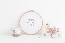 Pink Floral Embroidery Hoop Mockup By White Hart Design Co On Creativemarket Styled Stock Photography Styled Stock Embroidery Hoop