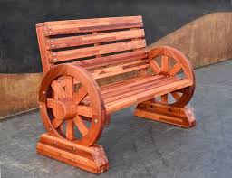 Free shipping for many products! Wagon Wheel Wooden Bench