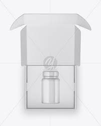 Opened Glossy Box With Pills Bottle Mockup In Box Mockups On Yellow Images Object Mockups