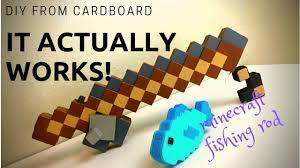 What types of fish are there in minecraft? Diy Minecraft Fishing Rod Made From Cardboard It Actually Works Diy Youtube