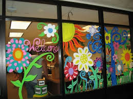 Mind Blowing Classroom Decoration Ideas For Grade 4 Classroom Classroomdecorpreschool Classdecoratio School Murals Window Mural Classroom Window Decorations