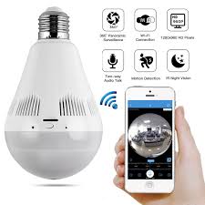 Wifi Ip Led Lighting Bulb Cctv Camera 360 Degree Panoram Fisheye 1 3mp Night Vision Infrared Wireless Review Cctv Camera Night Vision Led Light Bulbs