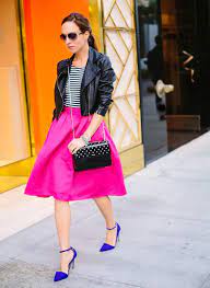Carrie Moment Sydne Style Hot Pink Skirt Outfit Hot Pink Skirt Fuchsia Outfit
