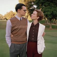 Leonardo DiCaprio and Cate Blanchett on the set of Martin Scorsese's film The  Aviator, 2004