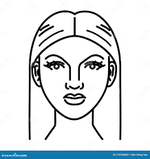 Beautiful Woman Face Line Art Stock Vector
