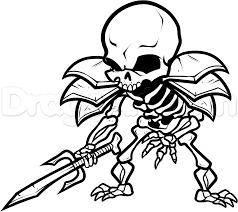 How To Draw Skeleton Warrior Step By Step Creatures Monsters Free Online Drawing Tutorial Added By D Skeleton Warrior Skeleton Drawings Minecraft Skeleton