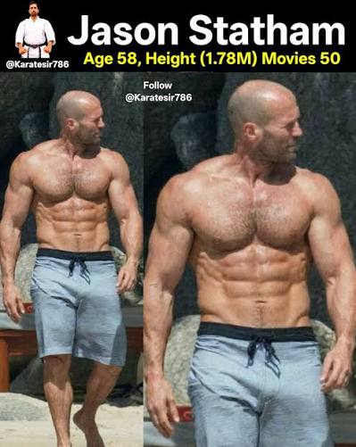 The information in the image regarding Jason Statham's age and the number of movies is partially outdated, though his height is correct. Here are the accurate details about Jason Statham as of