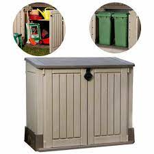 Easy opening with hydraulic pistons. Keter 211166 4 3 X 2 5 Outdoor Horizontal Storage Shed Beige Brown For Sale Online Ebay