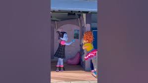 Nancy Clancy throws a pen at Vampirina in Hollywood Studios at Walt Disney  World