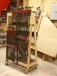 Pipe clamps are heavy and cumbersome, which makes them difficult to store, but in a couple hours you can build this simple rack that will keep your clamps off the floor and within easy reach. Clamp Rack
