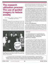 PDF) The research utilization process: The use of guided imagery to reduce  anxiety