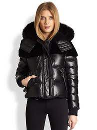 Burberry Brit Fur Trim Leather Puffer Jacket Leather Puffer Jacket Jackets Clothes Design