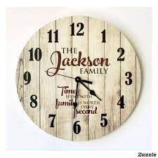 Personalized Family Name 13 Rustic Clock Zazzle Com Rustic Clock Diy Home Decor Personalized Family
