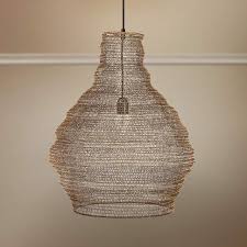 Gere 16 Wide Gold Mesh Metal Pendant Light 80m43 Lamps Plus