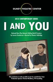 I AND YOU Program by Olney Theatre Center