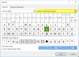 Copy and paste the delta symbol. How To Insert A Delta Symbol In Excel D