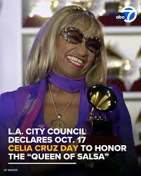 Azúcar! The Los Angeles City Council will be honoring the life and legacy  of the one and only Celia Cruz, also known as the "Queen of Salsa."  https://abc7.la/3KzoEHX