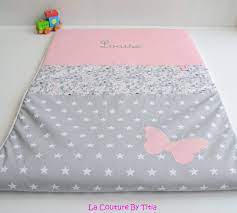 couverture bebe personnalisable gris rose et papillon liberty mitsi perle lacouturebytitia couverture rose couverture bebe couverture