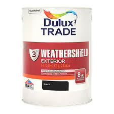 Dries quickly and far less odour than the oil based gloss paint. Dulux Trade Weathershield Exterior High Gloss Black Ready Mixed 5l
