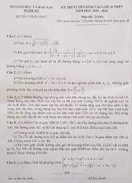 Chiều nay, thí sinh tiếp tục làm bài thi môn toán và tiếng anh. Ä'á» Thi Ä'ap An Mon Toan Vao Lá»›p 10 Nghá»‡ An NÄƒm Há»c 2020 2021 Toan Há»c Viá»‡t Nam