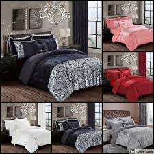 Out of stock for shipping. Luxury Crushed Velvet Duvet Cover With Pillow Case Bedding Set Silver Black Red Facebook