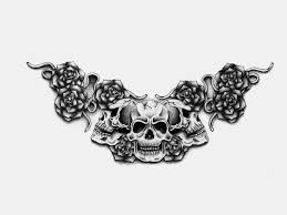 Black And White Skull And Rose Tattoos Pin On Skulls