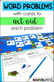 1st Grade Hands On Word Problems Kit 2 Ocean Problems Word Problems Solving Word Problems Teaching Math Word Problems