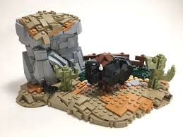 Western Theme Moc W Buffalo Lego Art Cool Lego Creations Lego Minifigure Display