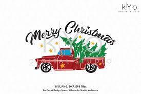 Spending christmas putting on a new roof. Merry Christmas Red Old Truck With Tree Svg Png Dxf Files By Kyo Digital Studio Thehungryjpeg Com